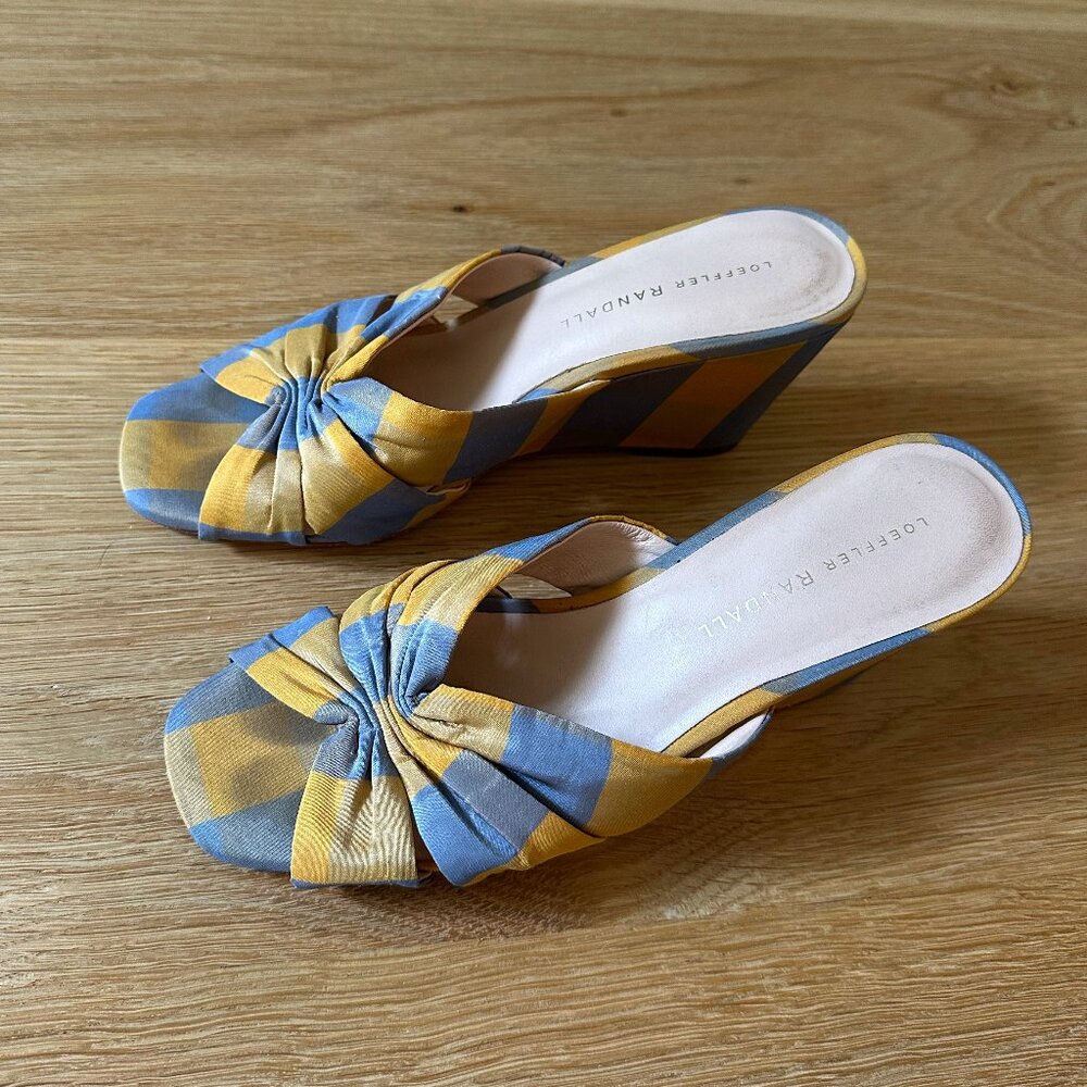 Loeffler Randall Sonya Madras Silk Mules, Size 6.5